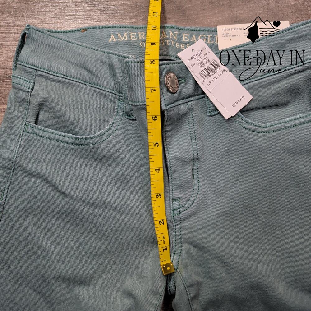 American Eagle Outfitters Super Stretch X Jegging Jeans Regular Green NWT Size 4 - Picture 5 of 8